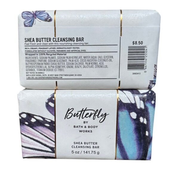 Two Bath & Body works Two Butterfly SHEA BUTTER CLEANSING BAR - Picture 3 of 3